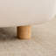 Très grand lit plateforme tapissier à profil bas avec tête de lit arrondie très grand (velours, beige)-129592290