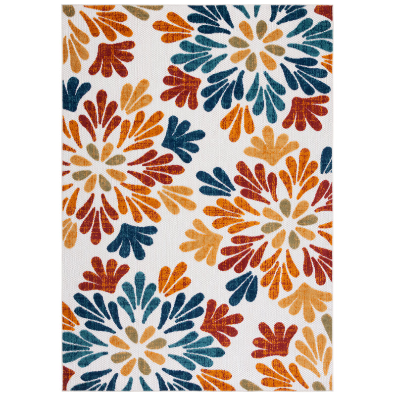 Fuhr Floral Indoor/Outdoor Rug, Rectangle 4' x 6'