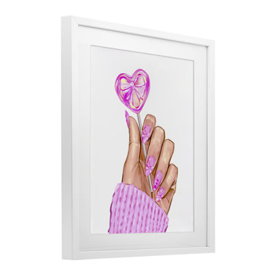 Reproduction encadrée sous verre rose, sous-verre, par Ziwei Li