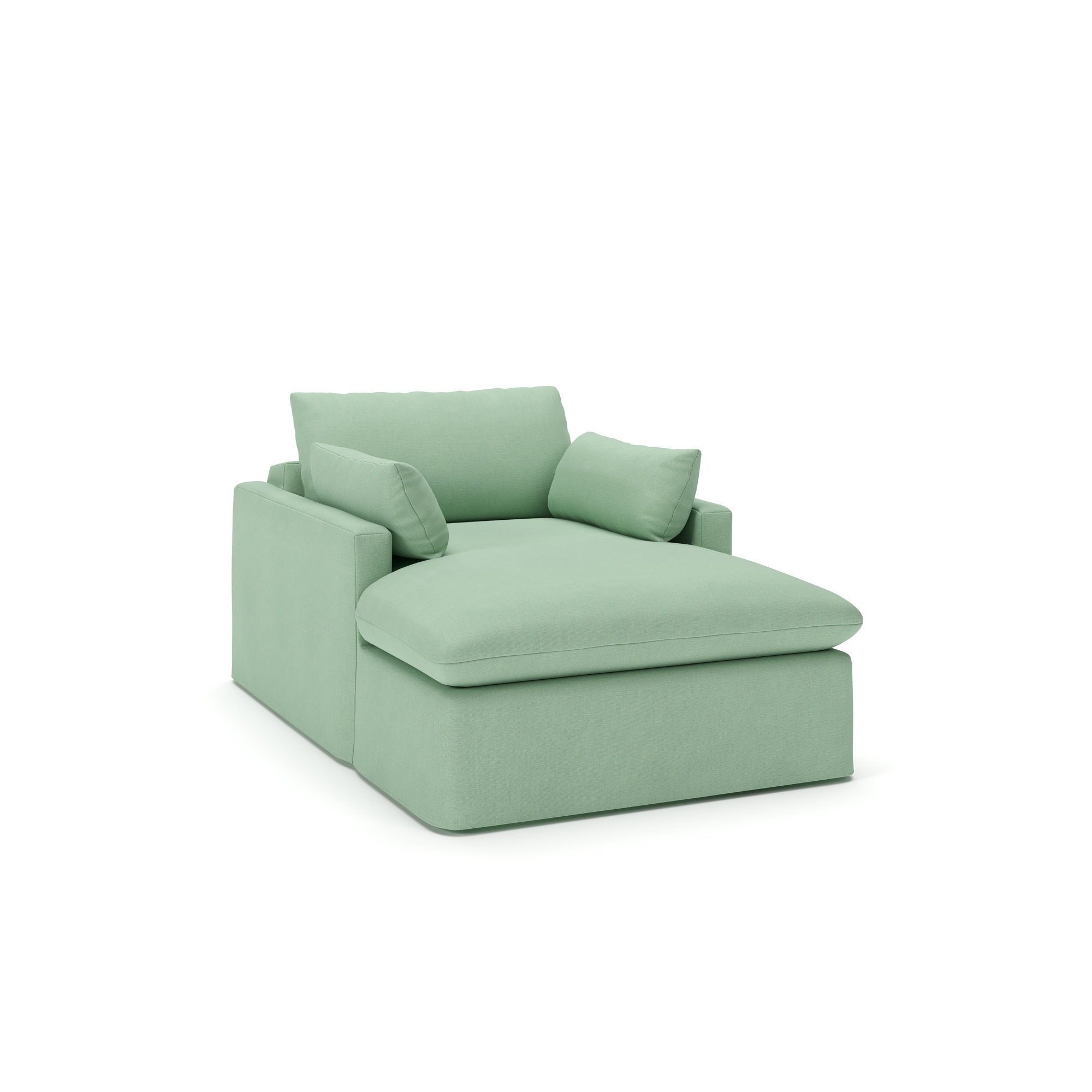 Luna Slipcovered Chaise, Bayou Spray Canvas