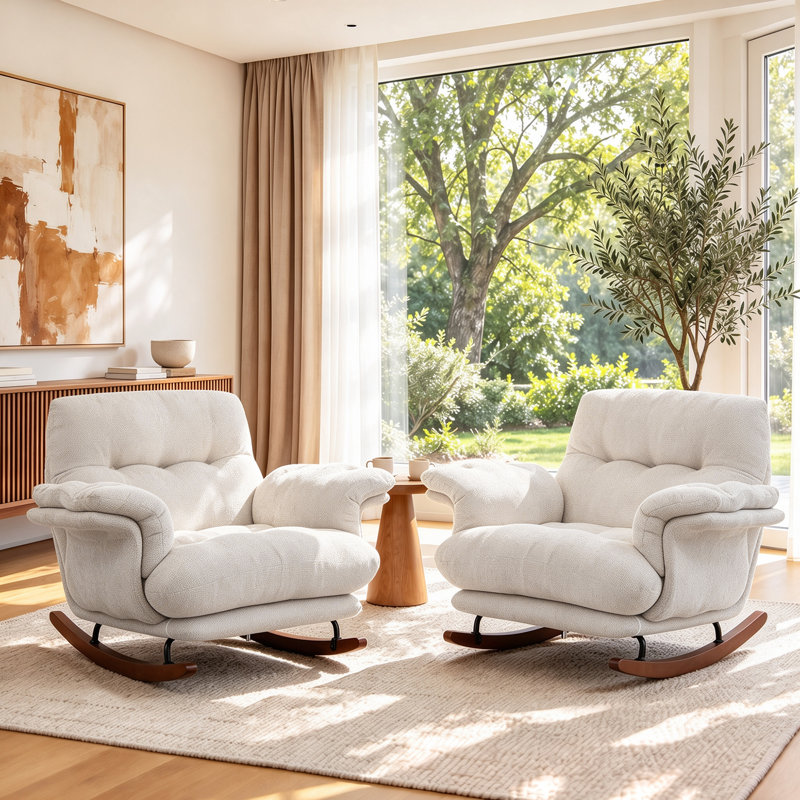 Fauteuil pivotant moderne avec dossier ajustable, Chenille beige