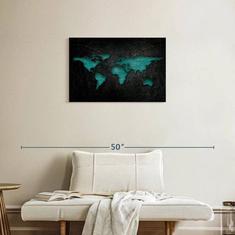 Carte du monde Aliaz XXII, H 20 po x l 30 po