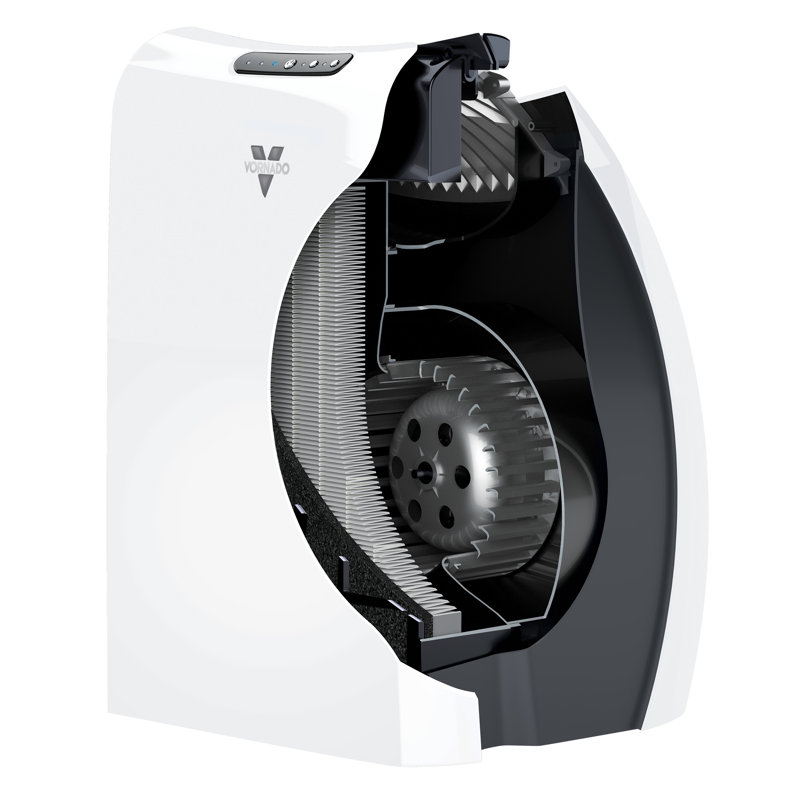 White HEPA and Carbon Filter Console Air Purifier