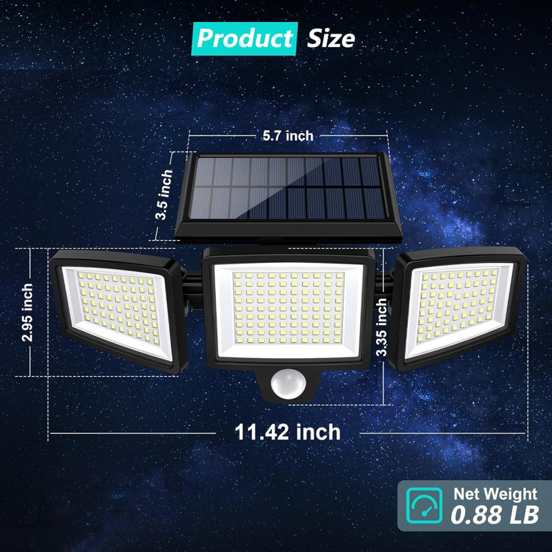 270° Wide Angle Flood Wall Lights With 3 Modes(1 Packs)