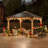 Sunjoy Wood Gazebo 11 x 11 ft. Hardtop Gazebo Cedar Wood Framed Hot Tub Gazebo with Steel and Polycarbonate Hardtop and bar Shelf