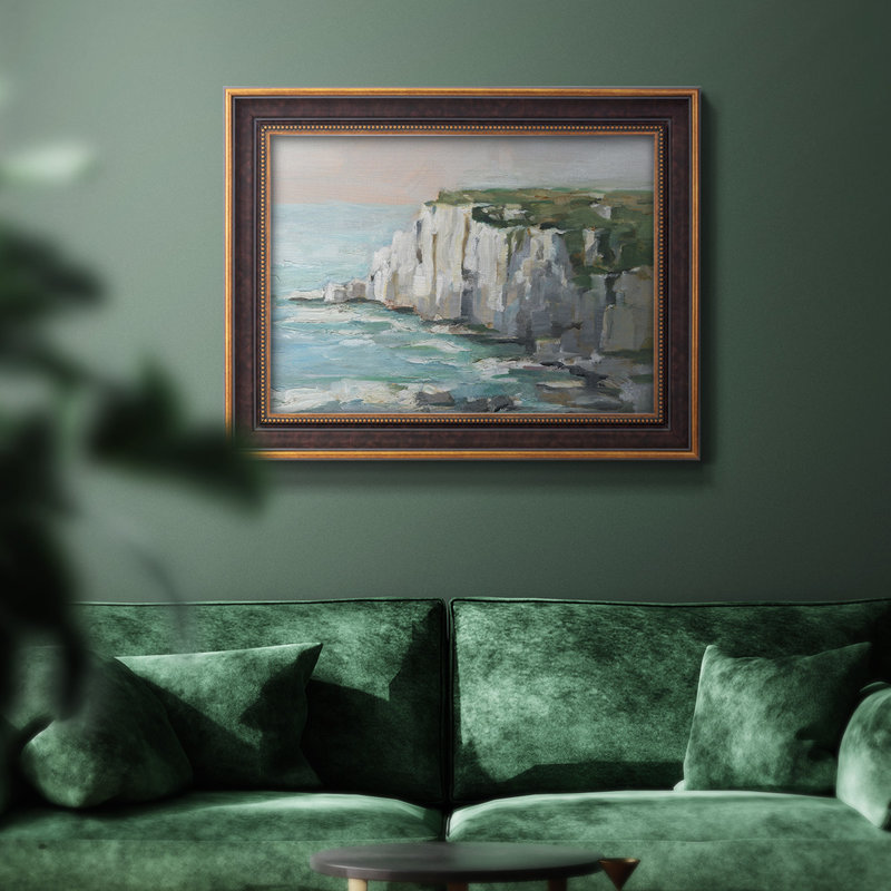 White Sea Cliff II, peinture sur toile encadrée, H 23 po x l 32 po x P 2,5 po