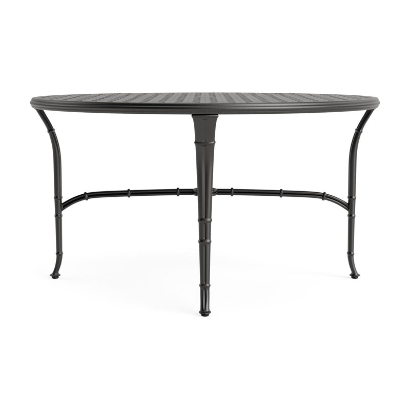 Calcutta Outdoor Round Dining Table, Textured Pewter