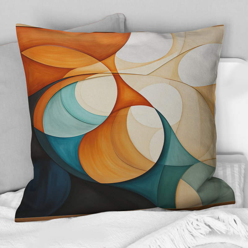 Coussin décoratif orange Mid Century Organic Harmony I - Abstract Midcentury