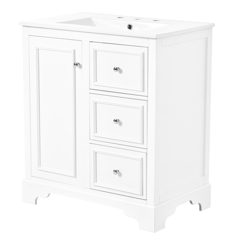 Ensemble de meuble-lavabo élégant avec rangement polyvalent et armoire à miroir pour une expérience de salle de bain améliorée