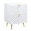 Table de chevet Gaines, finition blanche ultrabrillante