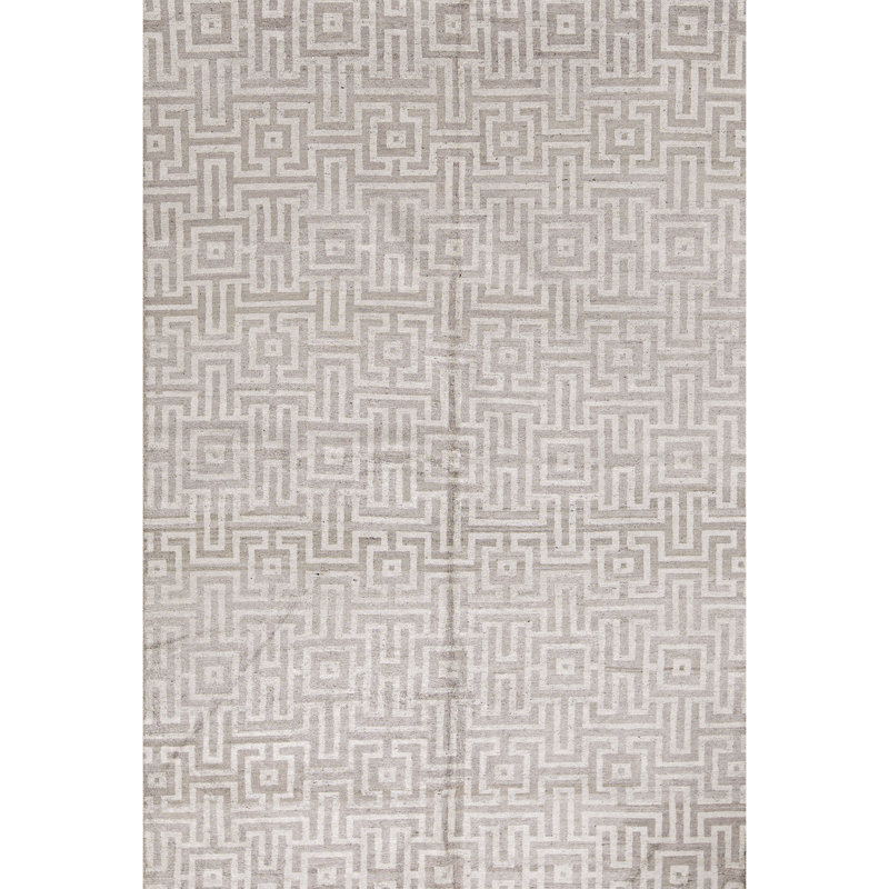 Tapis beige noué à la main de haute qualité