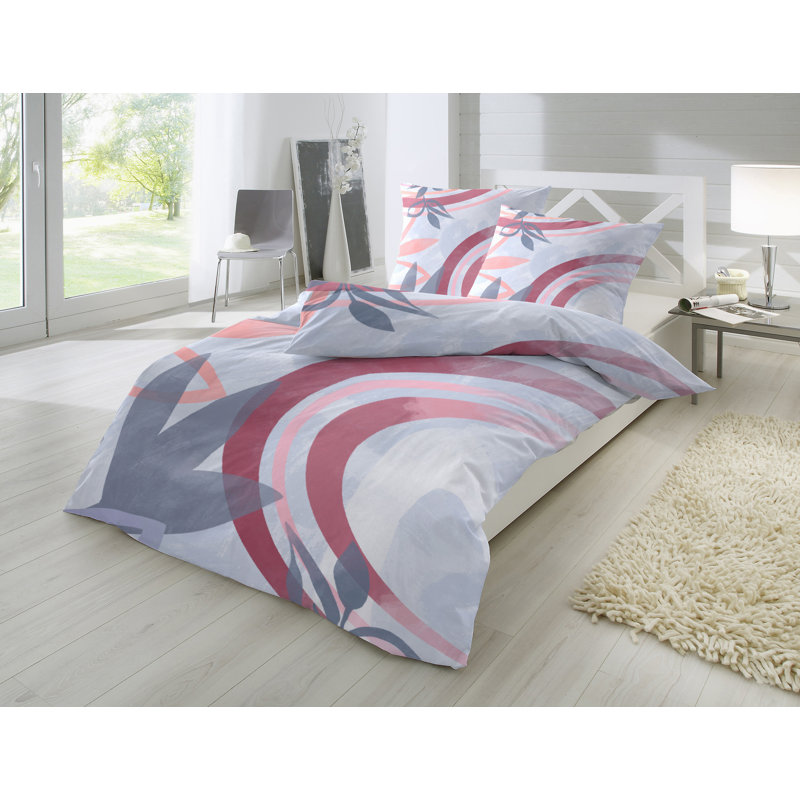 Blanken Cotton 200 TC Duvet Cover Set, Single - 1 Pillowcase (80 x 80 cm), Blue/Red