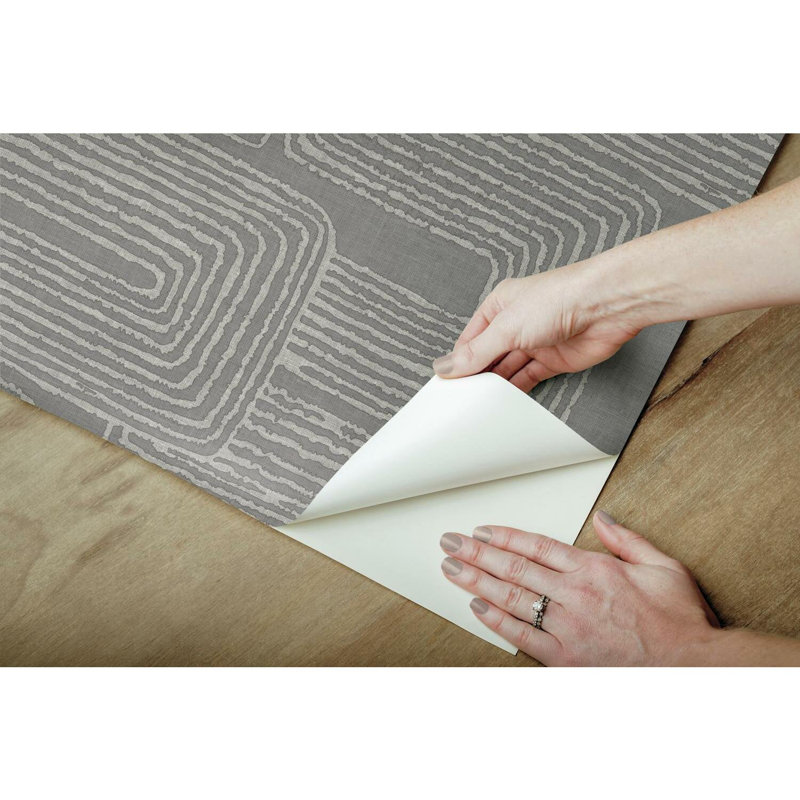 Peel & Stick Geometric Roll, Gray