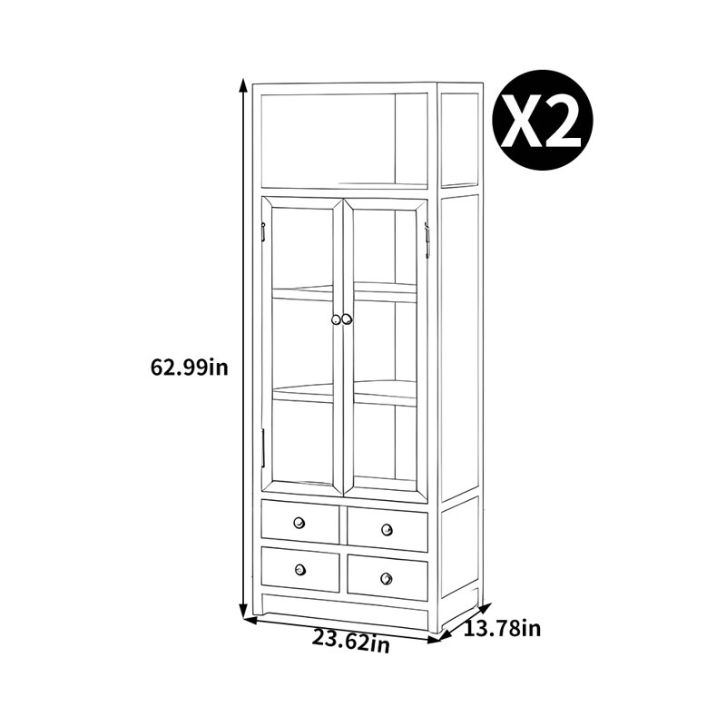 Krahmer, (4 Shelves) 62.99"H x 23.62"W x 13.78"D