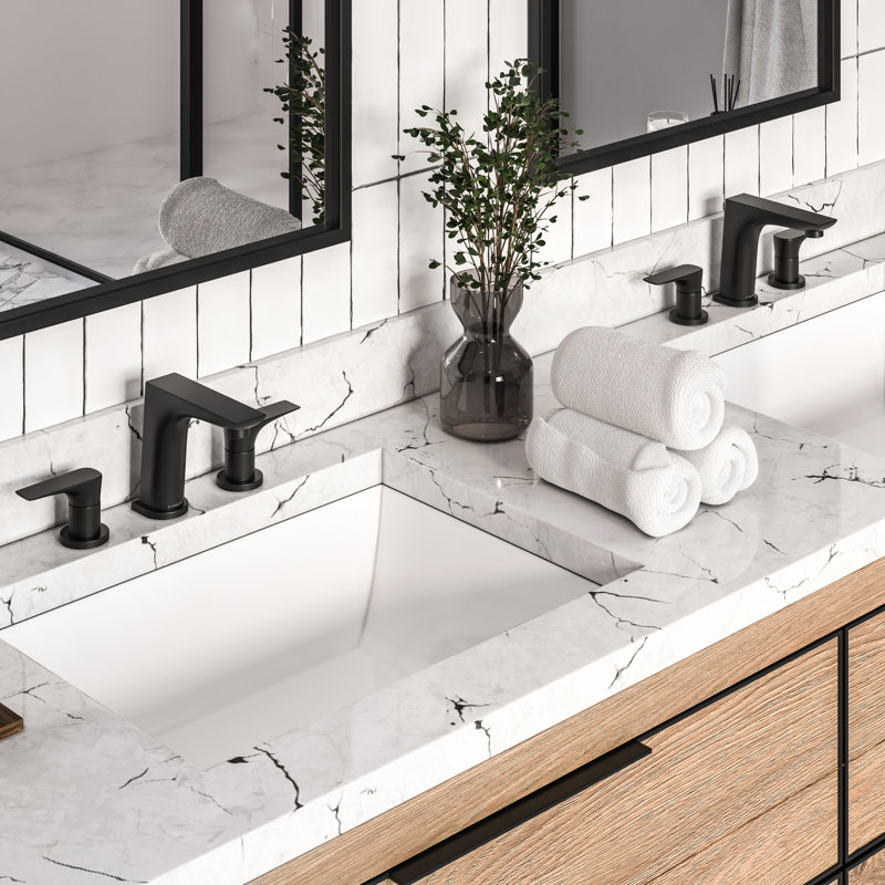 Robinet de salle de bain à deux poignées Verity, Noir mat