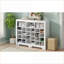 Range-chaussures | Base courbée contemporaine 24 cubes | Buffet polyvalent blanc cassé | Panneau de particules | Couloir