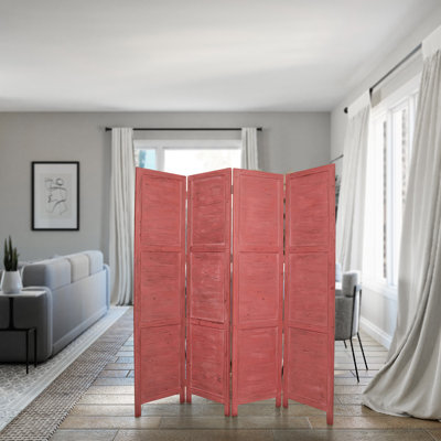 76 " W x 84 " H 4 - Panel Solid Wood Folding
