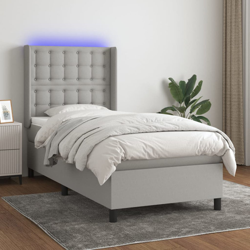 Antyon 90 X 200 Cm Bed, Light Grey, 80 x 200cm