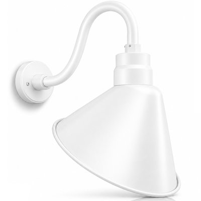 12 po Luminaire architectural à abat-jour à col de cygne avec abat-jour 22 po Long bras d'extension - Applique murale de style campagnard, rétro, antique - Homologué UL - Ampoule DEL A19 9W 900lm (blanc froid 5000K)