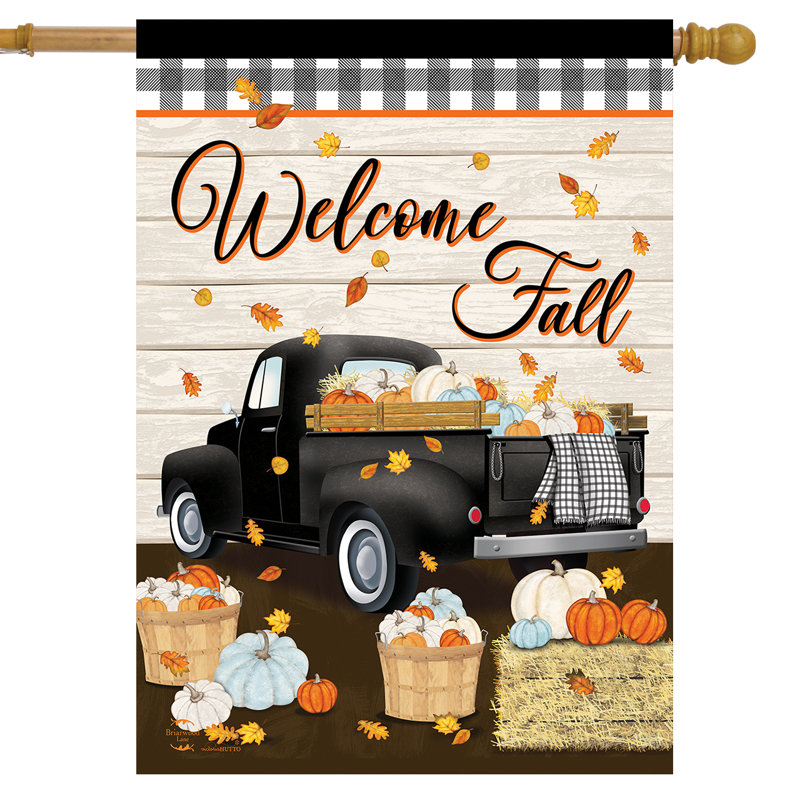 Drapeau Welcome House, Automne noir/beige