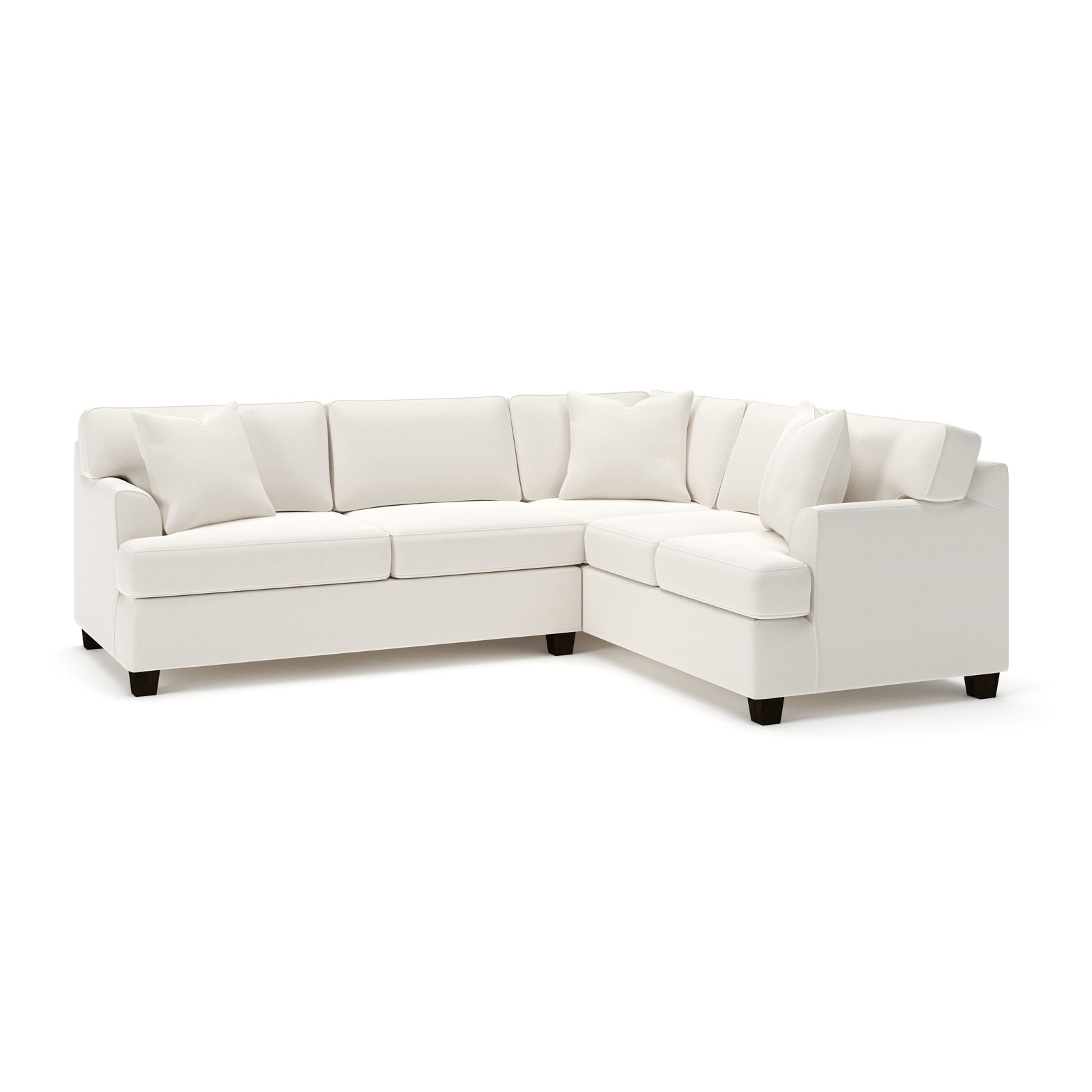 Conradina Upholstered L-Sectional, Lena Off White Performance Linen Blend, Right Hand Facing