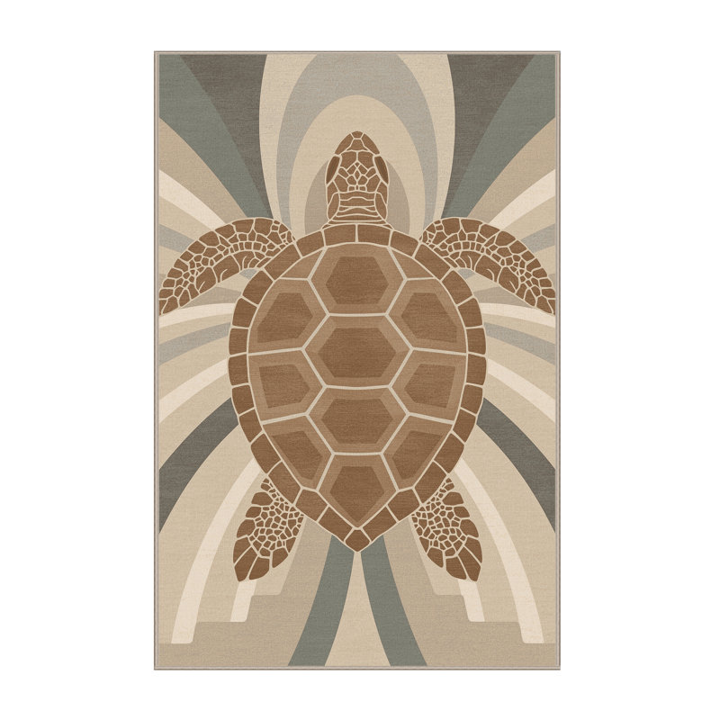 Tapis art déco lavable à la machine Pavnesh, 3 X 5