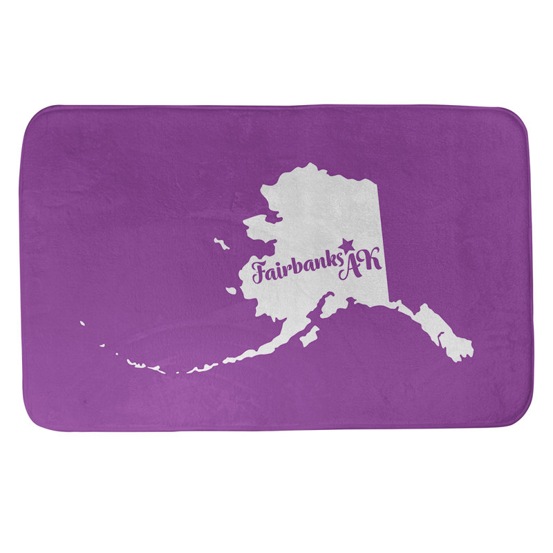 Tapis de salle de bain fairbanks alaska, l 17 po x L 21 po, Violet, Fairbanks AK