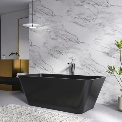x 31.5'' Freestanding Soaking Solid Surface Bathtub