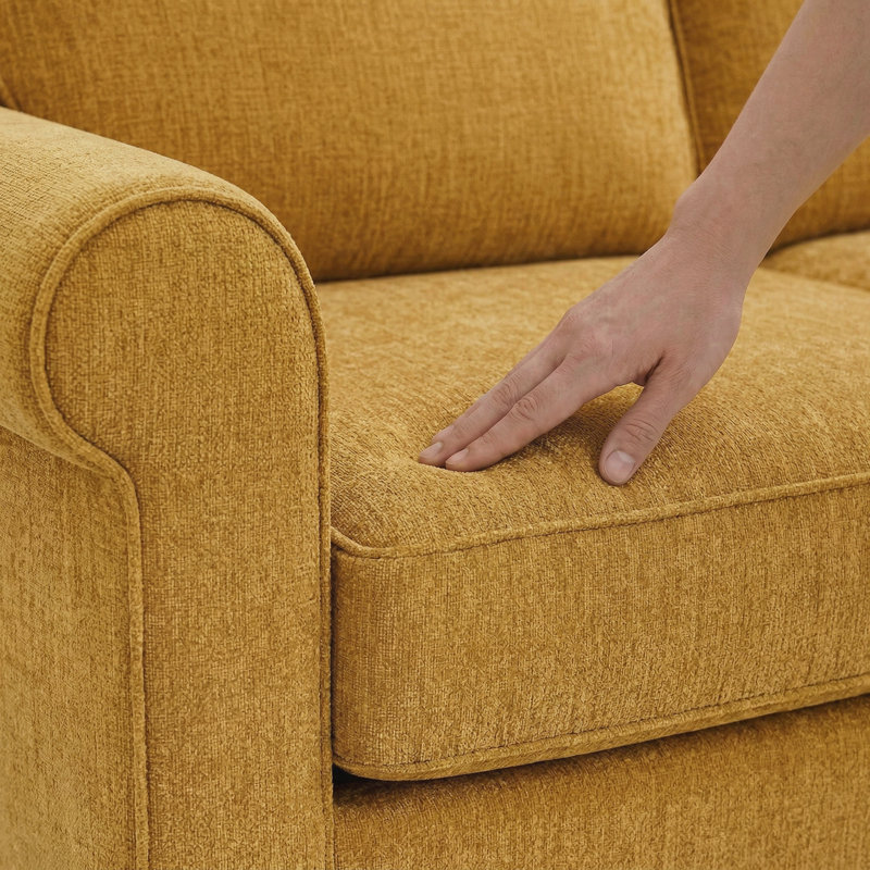 Canapé modulaire en L, Yellow Polyester