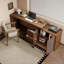 Bureau de direction rectangulaire en bois massif avec tiroirs Walnut-1968565012