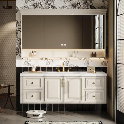 Armoire de salle de bain luxueuse de style rétro français