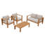 Ensemble de conversation de patio 4 pièces en bois d'eucalyptus Naylor Morre avec causeuse-248887618