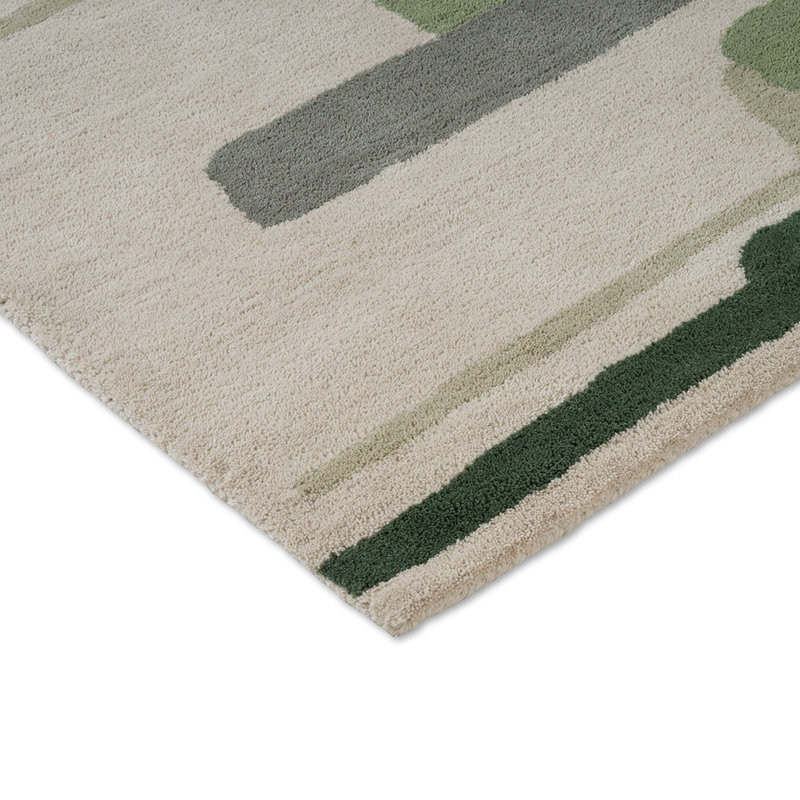 Zeal Handmade Wool Abstract Area Rug, Forest, Rectangle 4'7 x 6'7