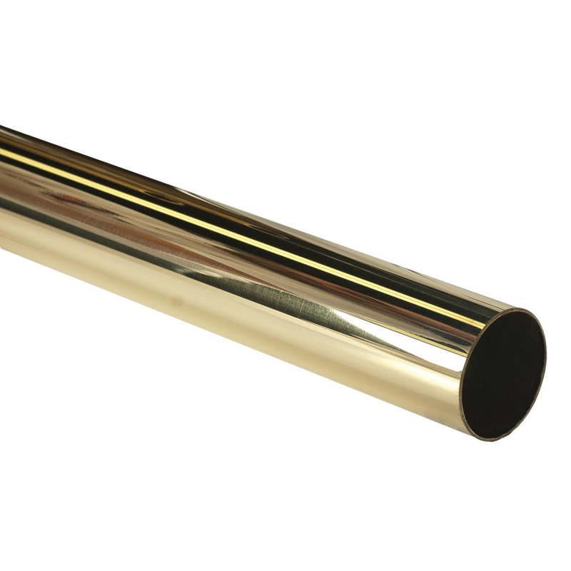 Rampe 2 pieds Outwater | Rail en acier inoxydable de 2 po de diamètre pour barres, escaliers et plus, Laiton