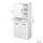 Laundry Cabinet With Doors And Shelf, Tilt-Out Laundry Hamper, Multiple Storage Space, Freestanding Style, Open Shelve, Adjustable Shelf, White-1551280024