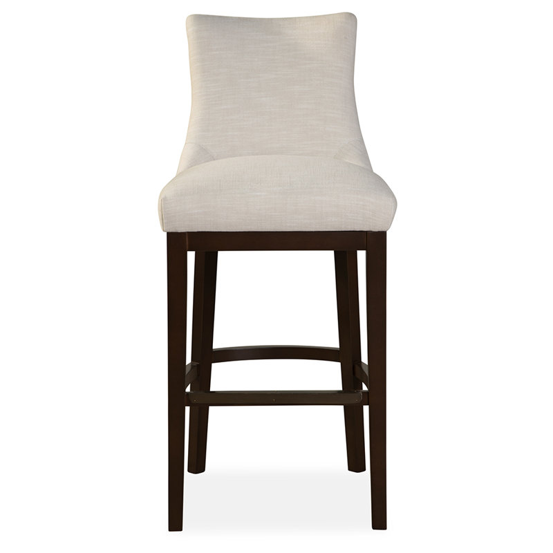 Upholstered Bar Stool with Solid Wood Frame, Caribou
