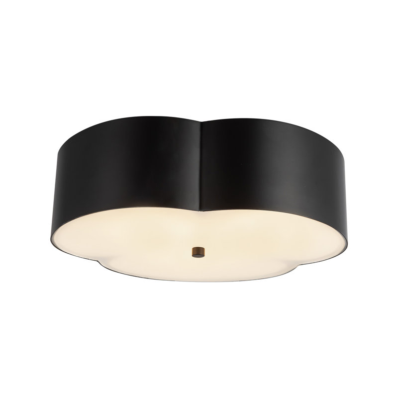 Adella Flush Mount, Black, White/Black
