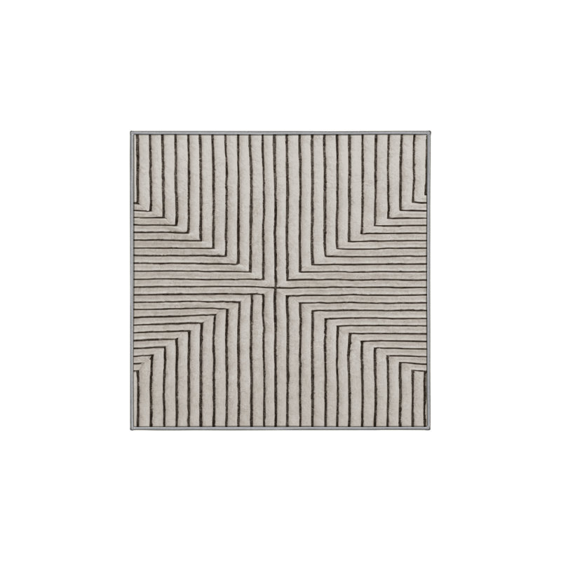 Tapis gris soyeux et moelleux, Carré 8 pi