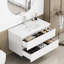 Lavabo de salle de bain 36 po, deux tiroirs surdimensionnés, poignée silencieuse à fermeture silencieuse, armoire de salle de bain Master Suite avec lavabo encastré, assemblage simple et double
