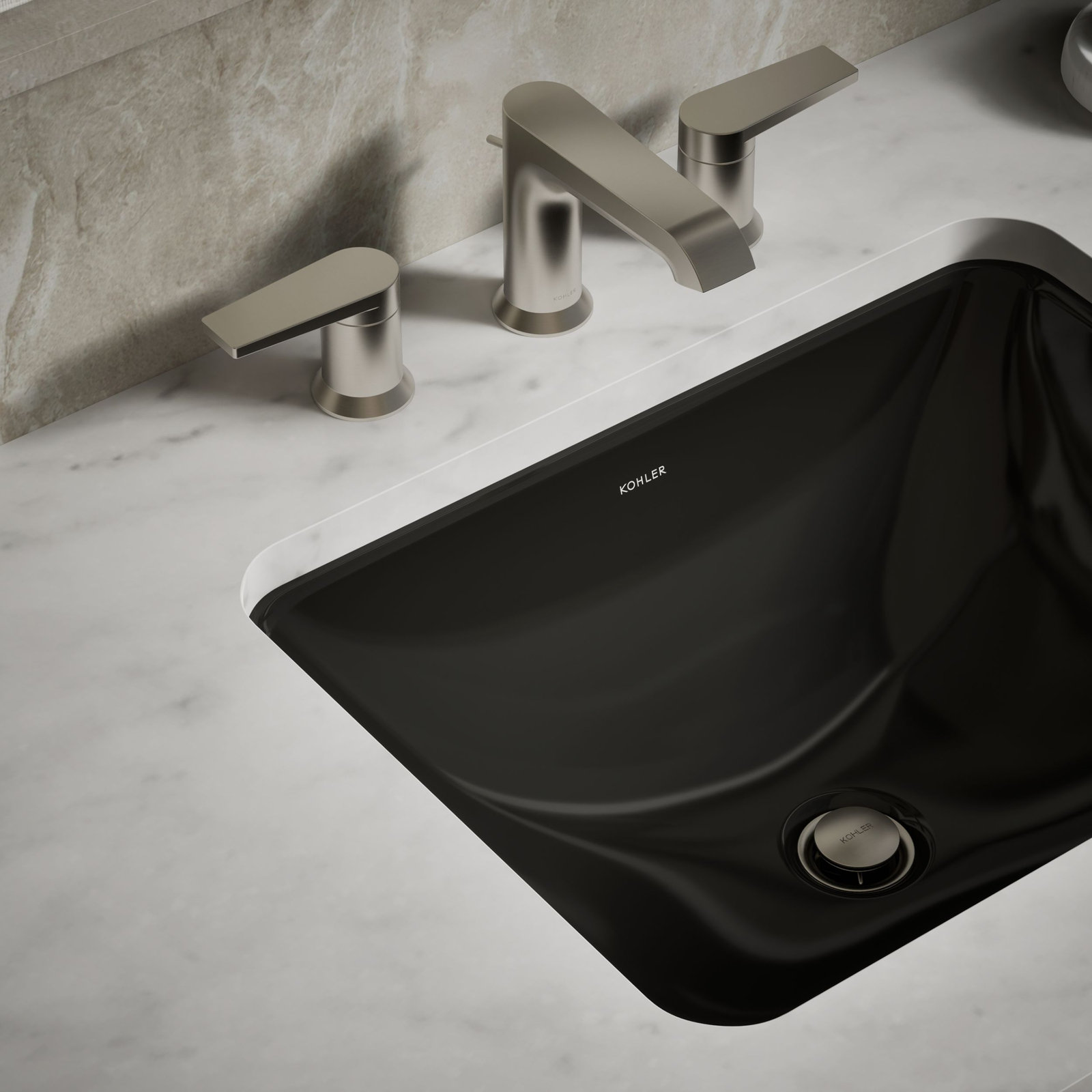 Caxton Undermount Bathroom Sink, Black Black™