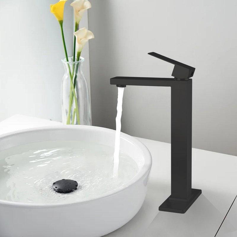 Bathroom Sink Stainless Steel Pop Up Drain Without Overflow(2 Pcs), Matte Black