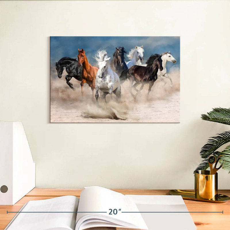 Brampt Running Horses, 8" H x 12" W