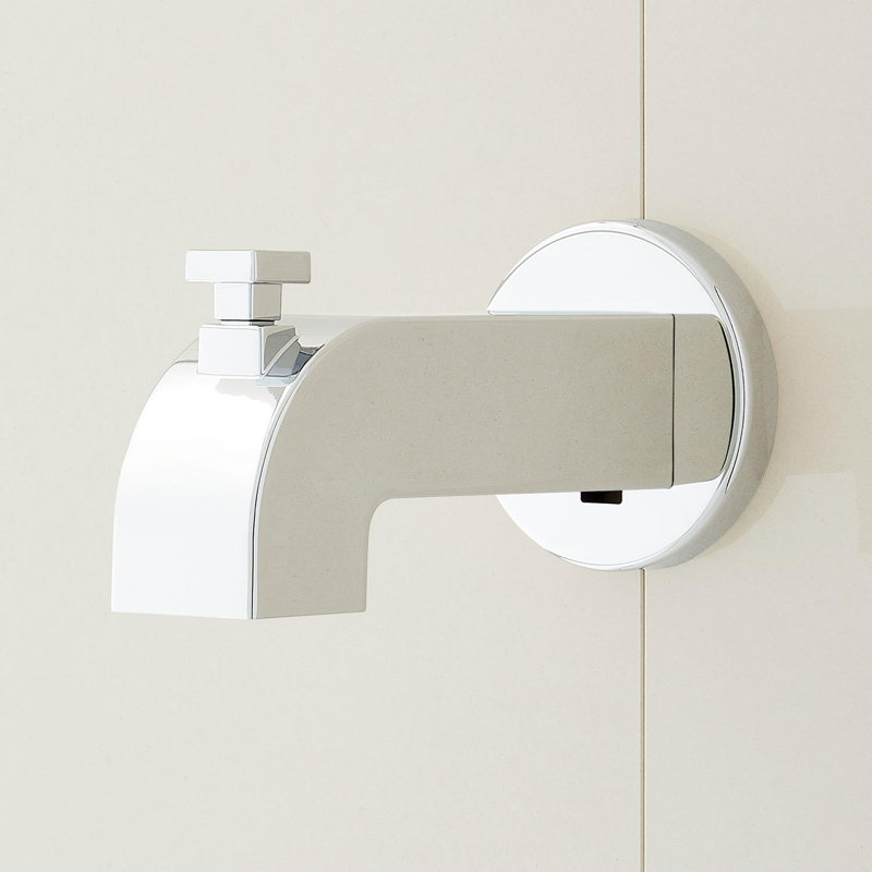 Bec de baignoire à dérivation intégré 5 5/8 po Drea, Chrome