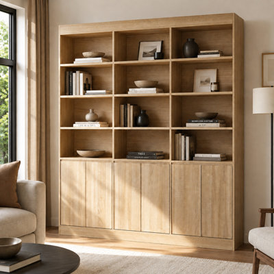 78.7'' H Natural Wood Living Room Bookcase