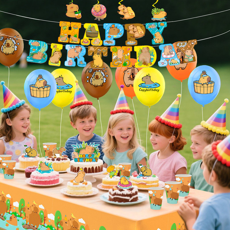 Capybara Party Supplies, Capybara Decorations & Tableware Sets