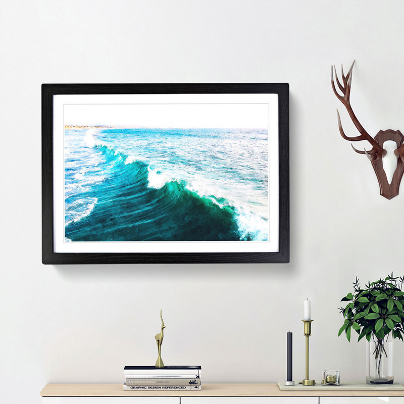 La Jolla in San Diego - Picture Frame Painting Print, 62cm H x 87cm W x 2cm D, Black Framed
