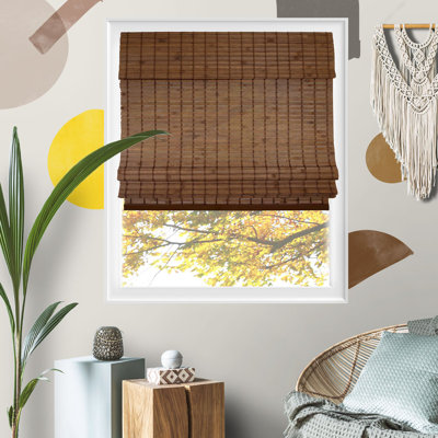 Rideaux romains en bambou naturel sans cordon