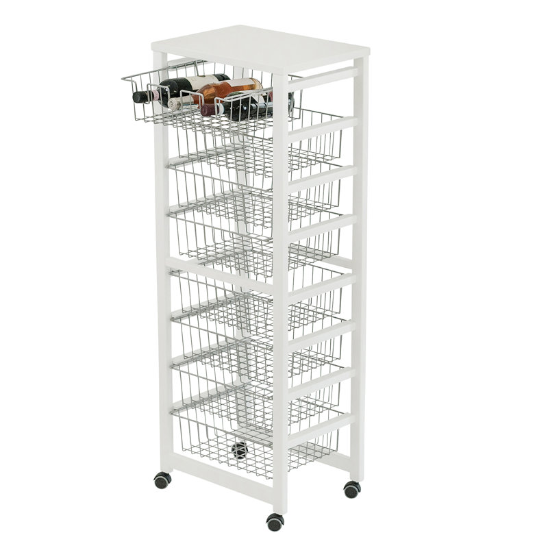 Bowles Solid Wood Kitchen Cart, White