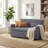 53" Wide Corduroy Convertible Sleeper Loveseat with USB Ports-1005748868