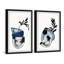 Blue Vase Centerpiece by Marmont Hill - 2 Piece Single Picture Frame Painting Set-72532473